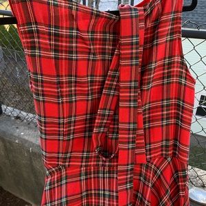 Red Stewart plaid dress